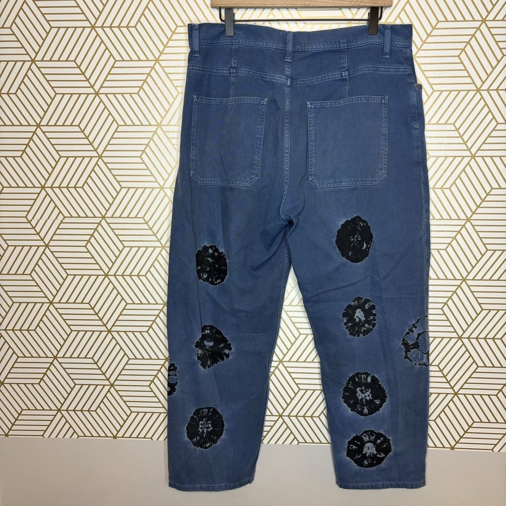 Urban Outfitters BDG Bow Fit Jeans Relaxed Fit Baggy Denim Shibori Tie Dye Dot - Picture 7 of 11